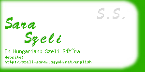 sara szeli business card